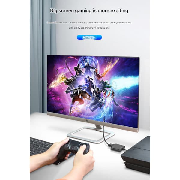 HDMI til VGA Adapter Han til Hun Konverter Adapter 1080P til Tablet PC Laptop Sort