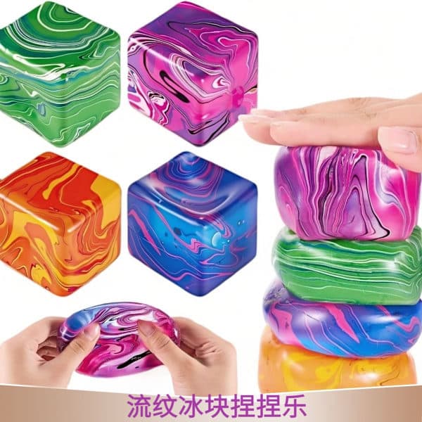 Squishy Stressbold Legetøj – Blødt Maltose Klemmelegetøj Langsomt Stigende Angstlindrende Legetøj Solid color square - purple