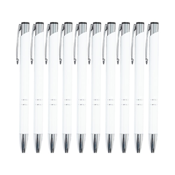 10-pack Glatta Metallpennor Retraktila Kulspetspennor Kontorspennor Skolmaterial