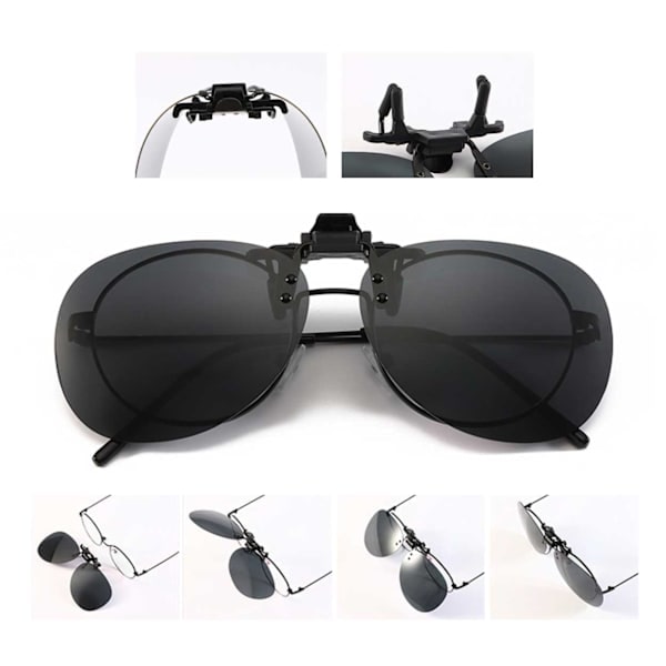Clip-on Aviator Solbriller Pilot Glas Gul Natkørsel Gul