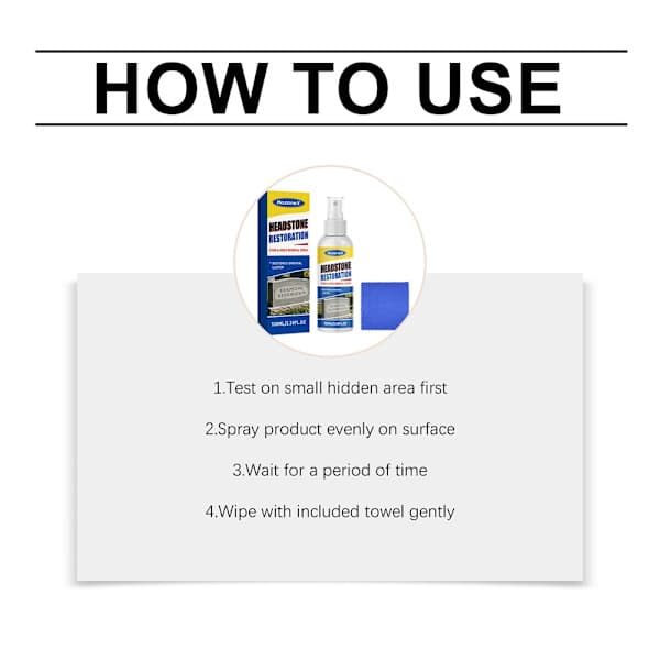 Gravsten Restaurering Pletfjerning Mosfjernelse Spray Effektiv Gravstensrens Restaurerer Fjerner Snavs Mos 1pc