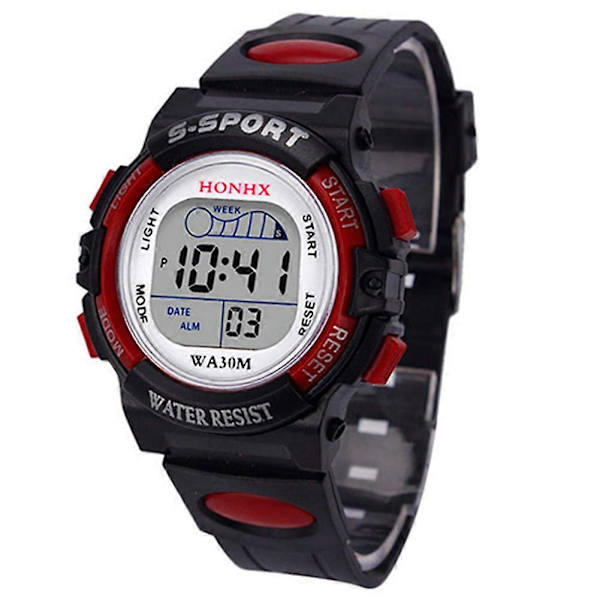 Herrar & Studenter - Digital Multifunktionell Alarm Sport Armbandsur Red