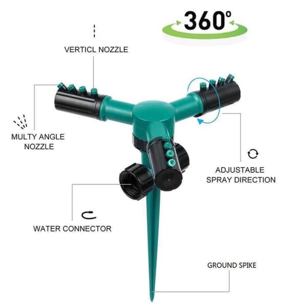 360° roterende plænesprinkler Automatiske havevandssprinkler som billede