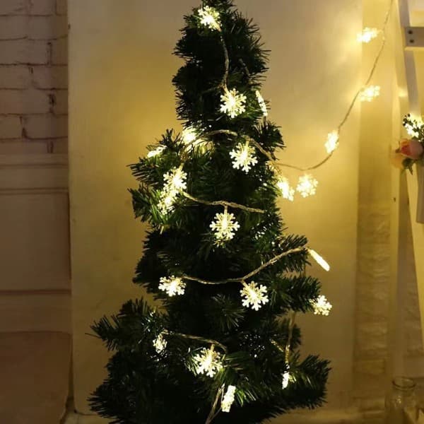 Julepynt Snøflak Lyslenke Juleranse Holid Pink Warm