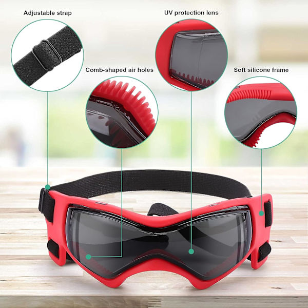 Googles til hunde, Ownpets hunde briller UV-beskyttelse briller snebeskyttelse vindbeskyttelse støvbeskyttelse med justerbar rem
