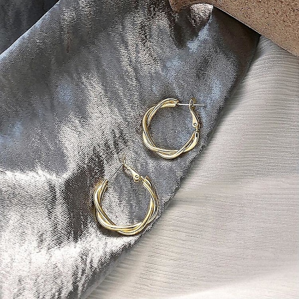 Örhängen för kvinnor, flicka, stilett, dropp, dam, C, strass, rund, cirkel, CC, geometrisk, elegant, metall, trendig e110jin