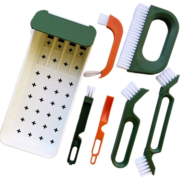 5-in-1 joint brush set, bathroom and kitchen cleaning brush, scrub tile joints, nooks and corners, bottle sponge