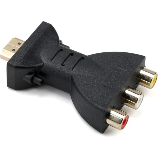 1080P HDMI till RCA-omvandlare, High-Definition AV-videoadapter, RGB-kabel hane till hona, kompatibel med TV, bärbar dator, stöder PAL/NTSC-system