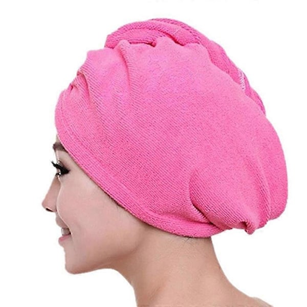 Hiusturbani Hengittävä Vahva Imuva Mikrokuitu Hiusten Kuivatuspyyhe Kylpyhuoneeseen KAESI Hot Pink