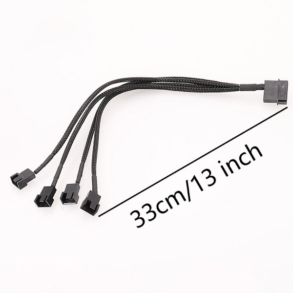 Cable Matters 2-pak 4-bens PWM-splitterkabel 30 cm, 3 computer-fan-splitterkabel, PC-fan-splitterkabel, 3-fan-splitterkabel 4 in 1