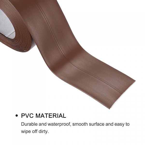 Vanntett tetningslist i PVC, selvklebende, 1,5\" bred x 10,5' lang, brun