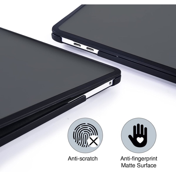 Case kompatibelt för Macbook Air 13 tum M1 A2337 A2179 A1932, släppt 2021-2018 Frosted Black