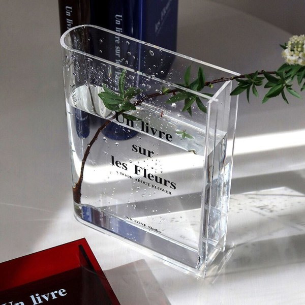 Nya Clear Book Vase Bokvaser TRANSPARENT&SVART Transparent&Svart