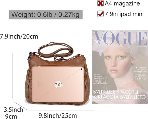Dam Multi Pocket Casual Crossbody Bag Handväskor och Axelväskor Messenger Bag för Daglig Vattentät (Medium)