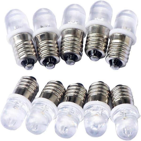 10 kpl E10 12V Spot LED-lamppuja, lämmin valkoinen