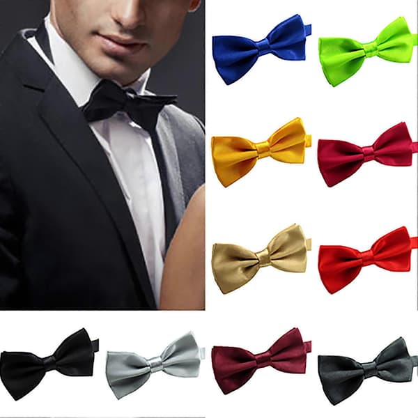 Sinknap Fluga Solid Färg Lätt Att Använda Polyester Justerbar Fluga Förknutna för Formella Tillfällen Silver