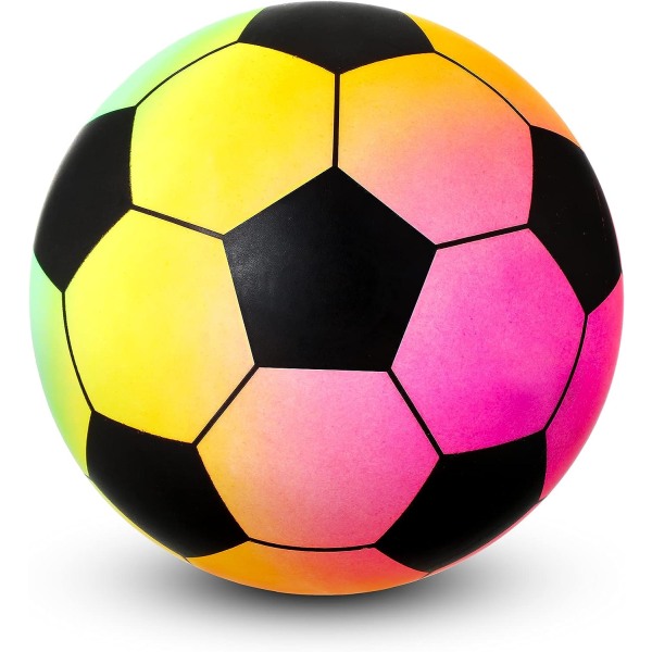 PVC regnbuefotball oppblåsbar strandball 9 tommer sommerstrandfotball Regnbuebassengstrandfotball for spill Sportsbegivenhet Poolstrand (klassisk stil)