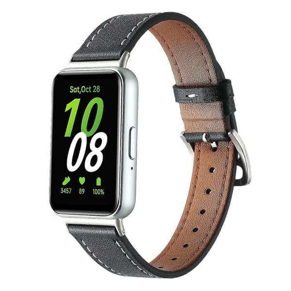 Ægte læder urrem udskiftning til Samsung Galaxy Fit3 - Beige Multicolor Midnight Blue