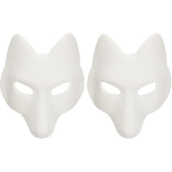 Vargmask Djurmasker 2 st Rävmask, Halloween Vit Rävmask AA