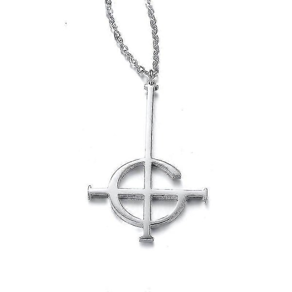 Silve Cross Ghost Bc Navnløs Ghoul Halskæde Vedhæng Grucifix Papa Emeritus Patch Kvinder Mænd Rustfrit