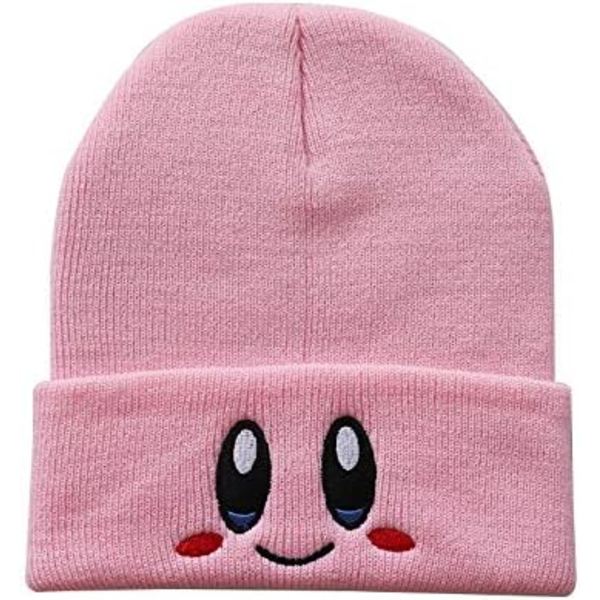 Mössa, Kirby-hatt, vintermössa, unisex, för män, kvinnor, flickor, pojkar, varm stickad mössa, 2-pack, rosa och vit, en storlek