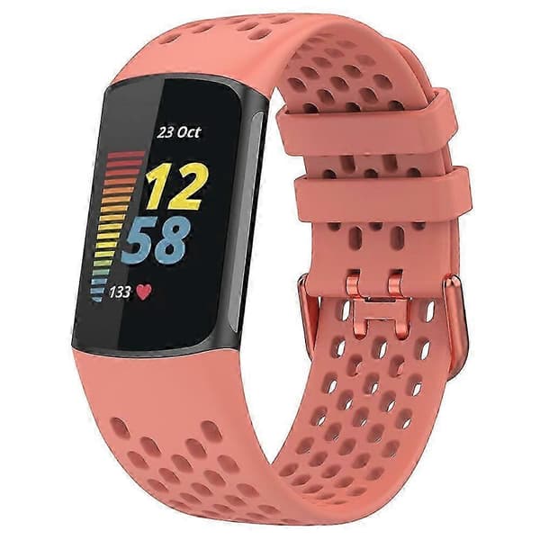 Udskiftningsarmbånd til Fitbit Charge 6/Charge 5, åndbar silikone rem til smartwatch Multicolor Style C