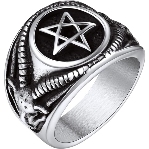 Ringar för män kvinnor Satanic Goat Head Rings Rostfritt stål Devil Ring Vintage Retro Biker Ringar Evil Gothic Smycken