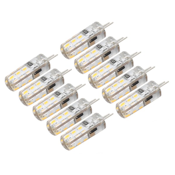 G4 LED-lampor 1,5W AC220V 110LM, 10 st Bi Pin-bas Silikon Varmvitt 3000K, Ersättningslampor för landskapsbelysning