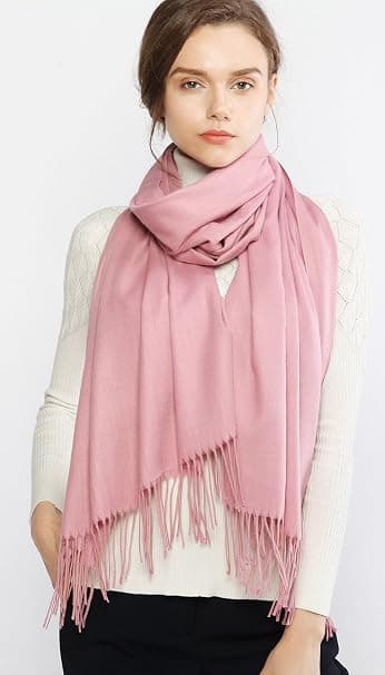 Dame Tørklæder Pashmina Sjaler og Wraps til Bryllup Tørklæder til Kvinder Vinter (Pink)