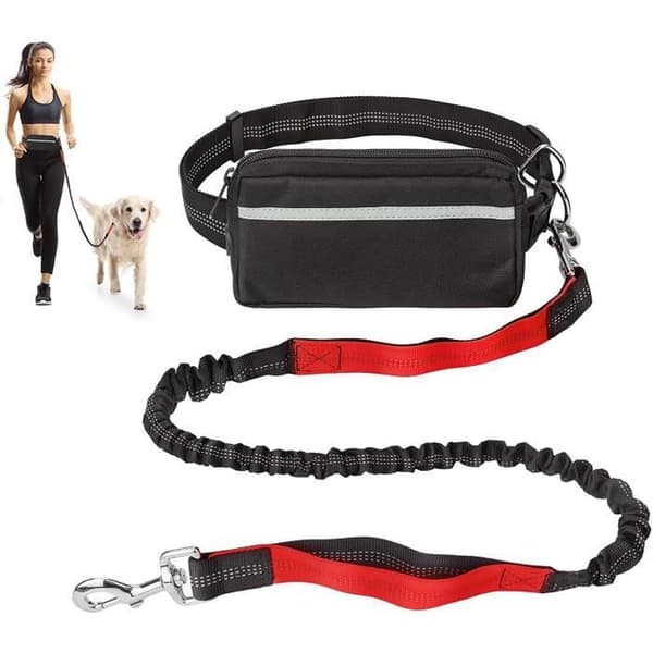 Handsfree-koppel - ZGEER - Röd - 130-150 cm - Justerbart bälte - Slitstark nylon