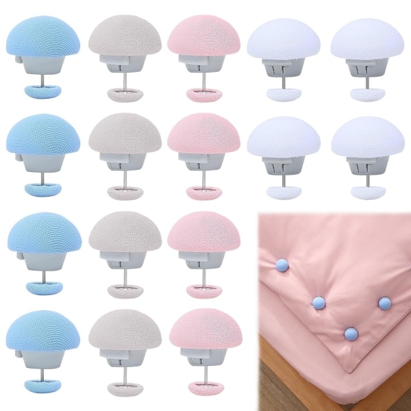 16 pcs Portable Sponge Clips, with Buttons Non-Slip Covers with a Key Unlock for Quilts Quilts Curtains