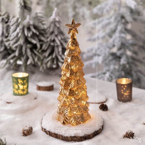 Fargerike lys, juletreformer, festlige borddekorasjoner skaper en varm og glad julestemning 25cm A7