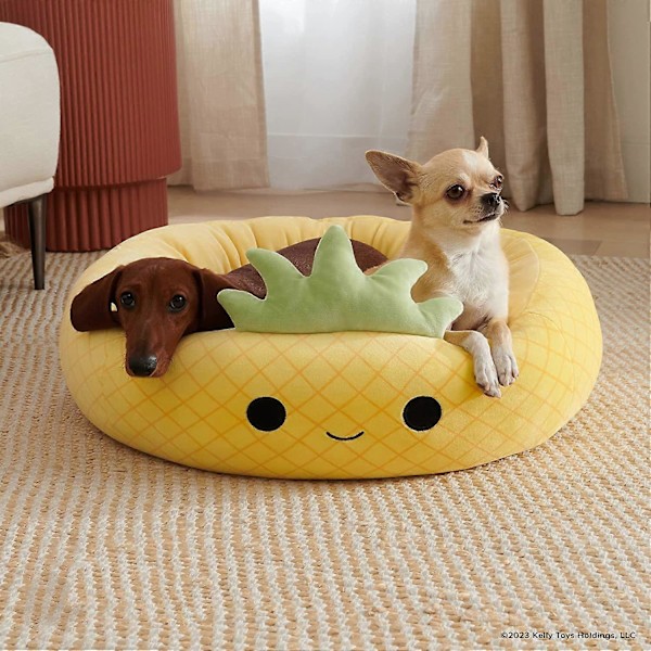 40 cm söpö sammakkoananaskatti-koiran ja kissan lemmikkivuode, erittäin pehmeä Squishmallows-pehmolemmikkivuode Pineapple