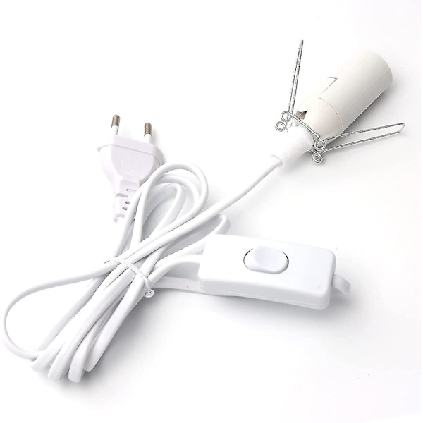 2024 Kabel for saltlampe med bryter - E14-1,8 M - Sokkel for saltlampe, hvit