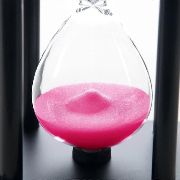 60 minutters timeglas, sandur i træ, egnet til studier, spisning, kontor, stue Pink black