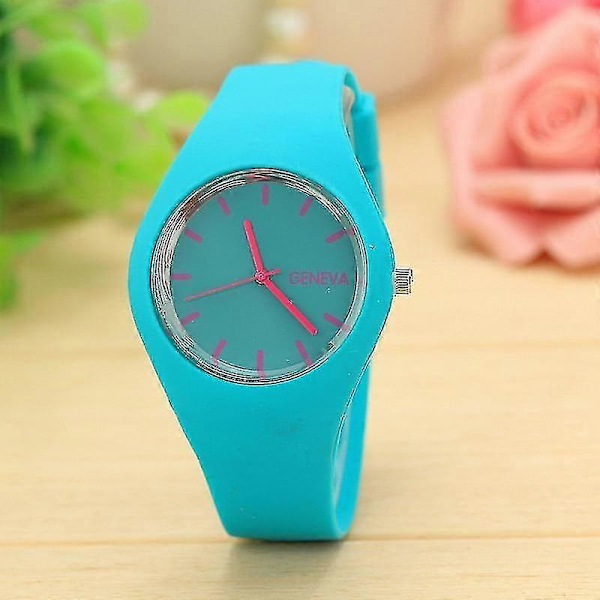 Silikone Dameur, Quartz Casual Kjoleure, Armbåndsur Sky Blue