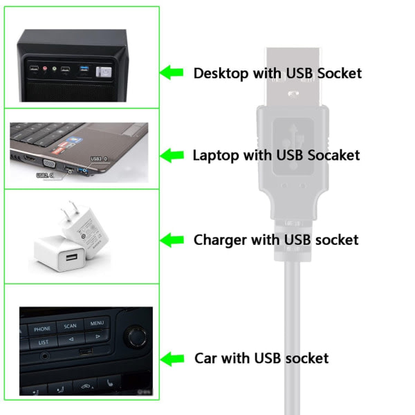 USB til DC 5V 9V 12V Adapter Konverterkabel USB til 8PCS DC-kontakt for Router Mini Fan Speaker WIFI Ladebank-kontakt