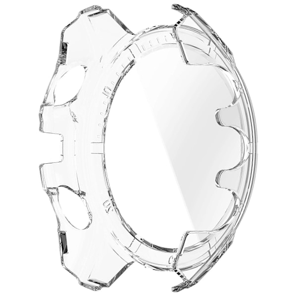 Garmin Fenix 8 47 mm:n kellolle tarkoitettu PC-kehyssuoja ja temperoitu lasinen näytönsuoja Transparent