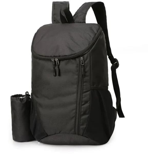 Ultralet foldbar rygsæk 42×28×20cm - Vandtæt - Til vandreture og rejser - Sort