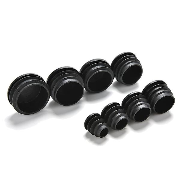 10 st Svarta Plastproppar Slutlock Insatser Pluggar Proppar för Runda Rör Hfmqv 32mm