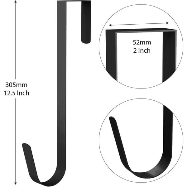 Julekransholder - Sort Ophæng 30,5 cm - Elegant Design og Sikkert Greb - Til Alle Døre