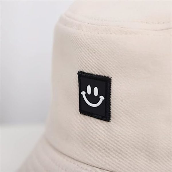Barn Smile Face Solhatt, UPF 50+ Småbarn Pojkar Flickor Sommar Hinkhatt Bred Brätte Unisex Strandhattar Mössor för 2-8 År