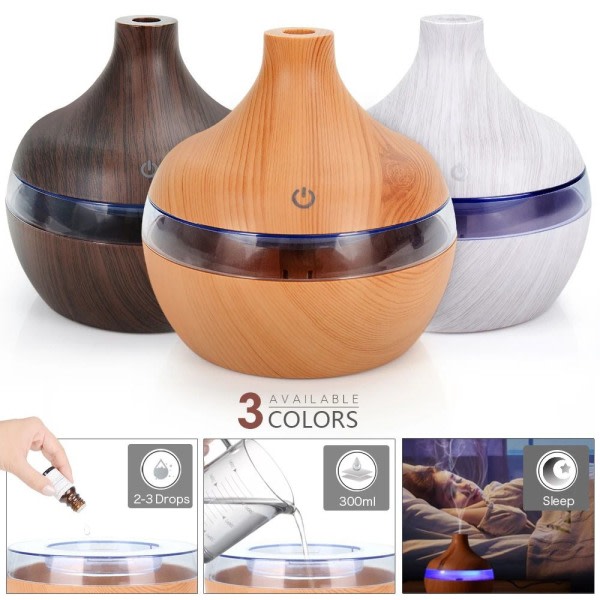 USB luftfugter elektrisk aroma diffuser med 7 LED lys 2