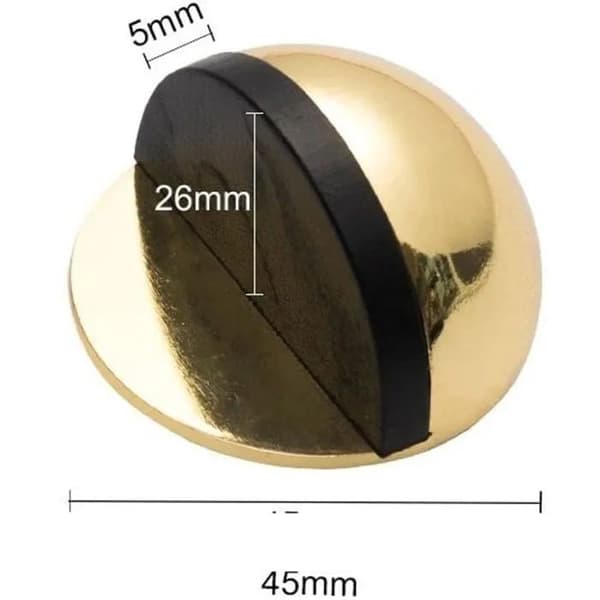 Sett med 8 selvklebende gulvstoppere i børstet rustfritt stål, gummitupp, bronse 45 mm, ingen boring nødvendig