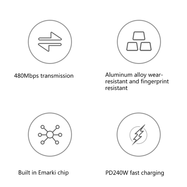 240W Type-C-kabel USB C hurtigladerkabel 48V5A strøm hurtig PD ladekabel datasynkroniseringslinje 3m
