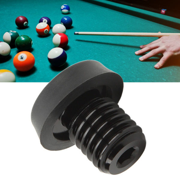 Pool Cue Cover Aluminiumlegering Plast Bakre Plugg Pool Stick Bumper Protector Svart