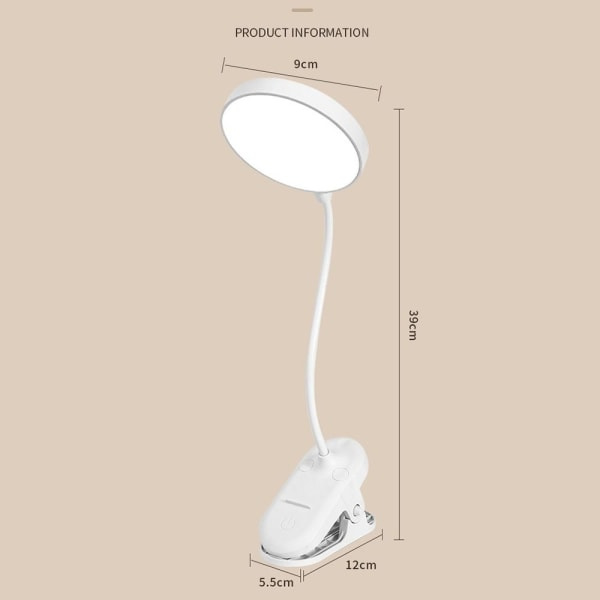LED læselampe USB genopladelige lamper Skrivebordslamper