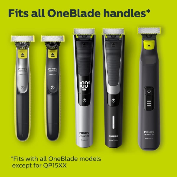 Vaihdettavat partaterät, jotka ovat yhteensopivat Philips Oneblade Replacement One Blade Pro -terät miesten kanssa (malli QP25XX QP26XX QP65XX) Normal Blade Blue