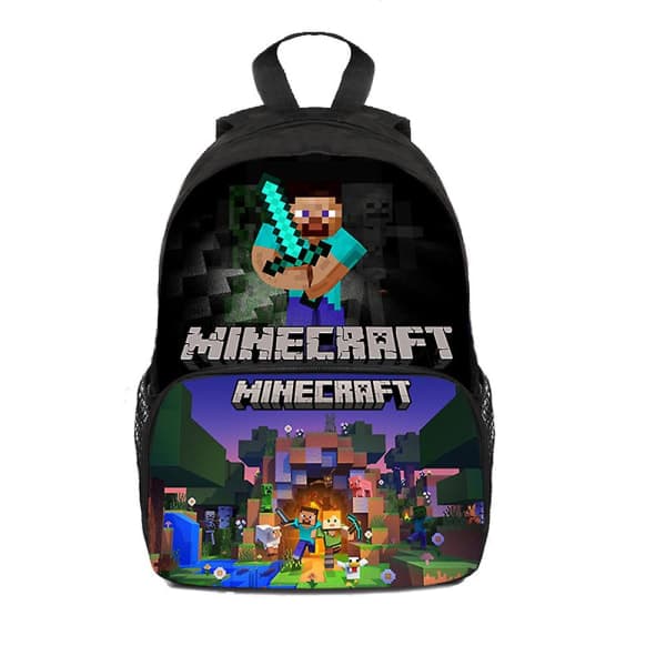 Minecraft Print Børne Rygsæk Studenter Skoletaske Bogtasker Rejserygsæk til Drenge Piger[HK] B