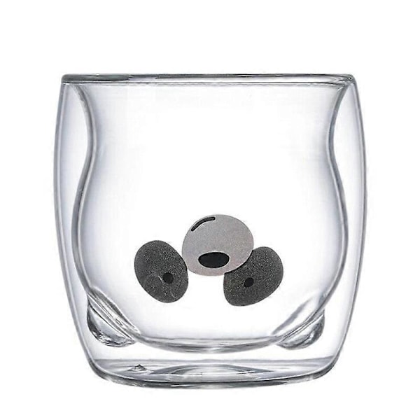 Söt Kaffemugg Tekopp Mjölkkopp Dubbelväggigt Glas Björn Ankunge Tecknad, 100% NY Multicolor Panda style